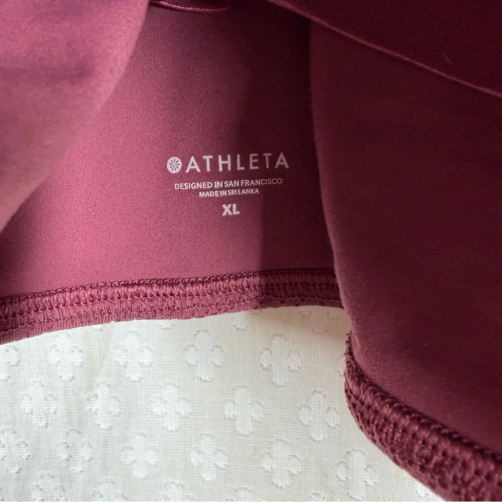 Athleta Dark‎ Pink High Neck Mesh Racerback Long Lined Sports Bra - Picture 2 of 5
